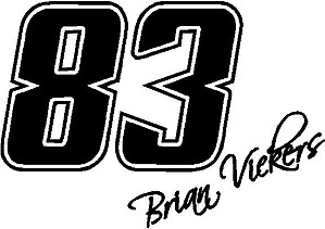 83 Brian Vickers, Vinyl decal sticker