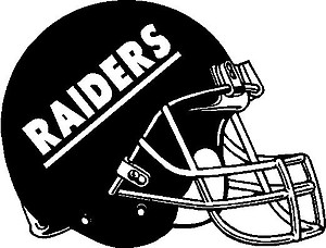 Raiders on a Helmet. Vinyl cut decal