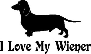 Wiener Dog, I love my wiener, Vinyl decal sticker 