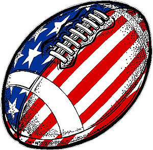 Football, American Flag, Vinyl decal sticker 