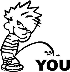 Calvin peeing on you, Vinyl decal sticker