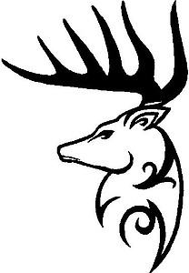 Deer, Buck, Tribal, Vinyl decal sticker