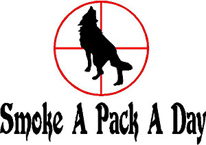 Smoke A Pack A Day, Wolf Vinyl decal sticker