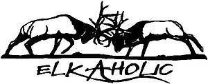 Elkaholic, Two Elk Raming heads, Vinyl cut decal