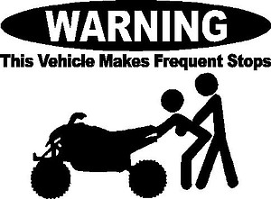 WARNING, This vehicle makes frequent stops, Quad, Vinyl cut decal