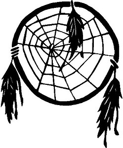 Dream Catcher with feathers, Vinyl cut decal