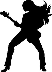 Woman Playing a guitar, Vinyl cut decal 