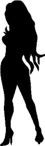 Long Hair Woman, Vinyl cut decal