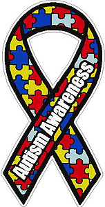 Austism Awareness Ribin, full color Vinyl decal sticker