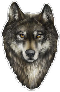 Wolf Head, Full color decal