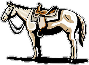 Horse with Saddle, Full color decal