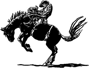 Bucking Horse with rider, Vinyl Cut Decal