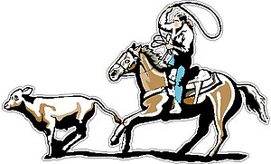 Cowboy Ropping a Calf, Full color decal