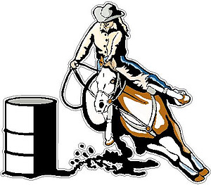 Barrel Racing, full color decal