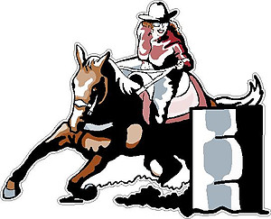 Barrel Racing, full color decal