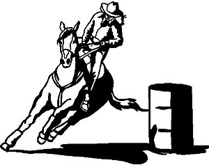 Barrel Racing, Vinyl cut decal