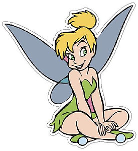 Tinkerbell Sitting, Full color Decal