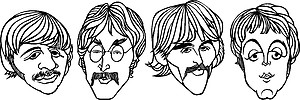 Beatles Faces, Vinyl decal sticker