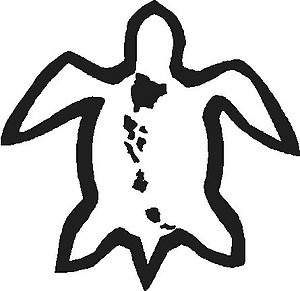 Hawaiian Islands in a Turtle, Vinyl cut decal