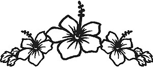 Hibiscus Flowers, Vinyl cut decal