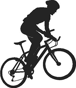 Person rinding a bicyle, Vinyl cut decal