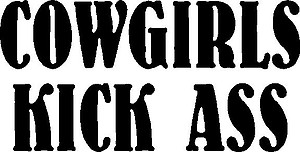 Cowgirl kick ass, Vinyl decal sticker