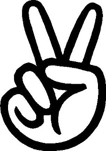 Hand Peace sign, Vinyl decal sticker