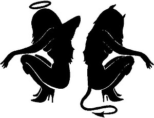 Devil Girl, Angel Girl, Vinyl cut decal 