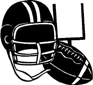 Football and helmet, Vinyl decal sticker