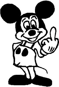 Mickey mouse flipping you off, Vinyl decal sticker