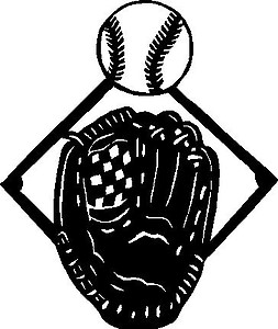 Baseball and glove, Vinyl decal sticker