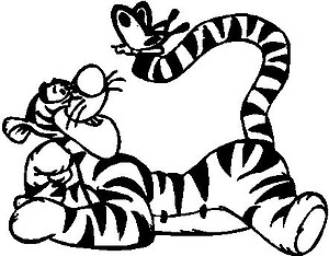 Tiger with a butterfly, Vinyl decal sticker