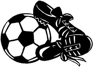 Soccerball and cleets, Vinyl decal sticker