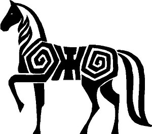 Native Horse, Vinyl cut decal