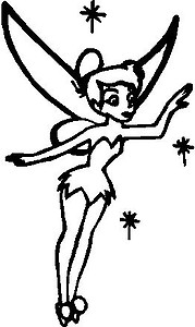 Tinkerbell Flying, Vinyl cut decal