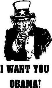 Uncle Sam, I want you Obama!, Vinyl cut decal