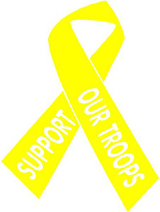 Yellow Ribbon, Support our troops, Vinyl cut decal