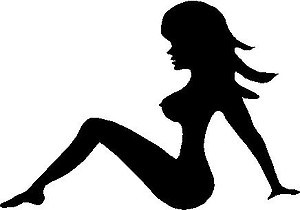 Mud Flap girl, Vinyl cut decal