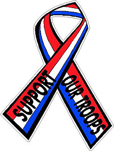 Support our troops ribbon, Full color decal