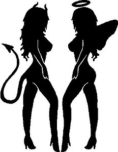 Devil Girl, Angel Girl, Vinyl cut decal