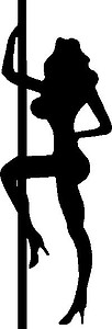 Girl on strippers pole, Vinyl cut decal