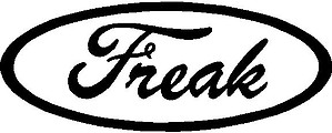 Ford logo, but says Freak, Vinyl cut decal