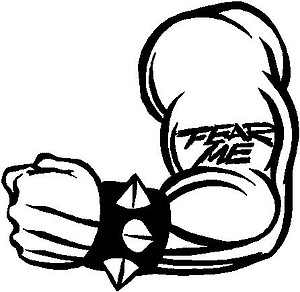 Fear Me Tattoo on an arm, Vinyl cut decal