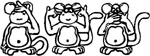 Monkeys, See, Hear, Say, no evil, Vinly decal