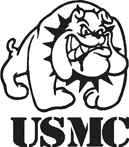 USMC, Bull Dog, Vinyl cut decal