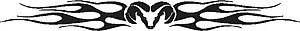 Dodge Ram Head with Flames, Windshield Banner