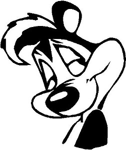 Pepe Pew the Skunk, Cartoon, Vinyl cut decal