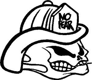 No Fear, Fire Fighter Skull, Vinyl cut decal