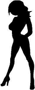 Hot woman standing, Vinyl cut decal