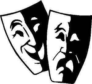 Theater Faces, Happy, Sad, Vinyl cut decal